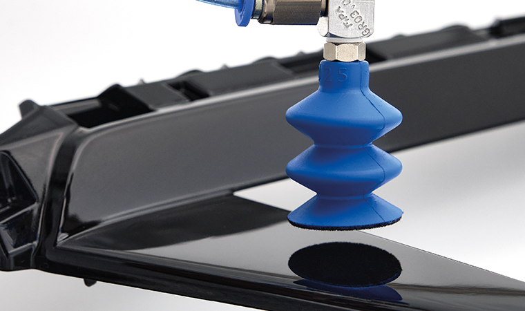 Bellows vacuum cups, Thermalon® with additional flock Series SKT-B2 – Plastics industry