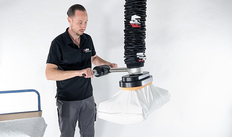 Vacuum tube lifting application sack handling