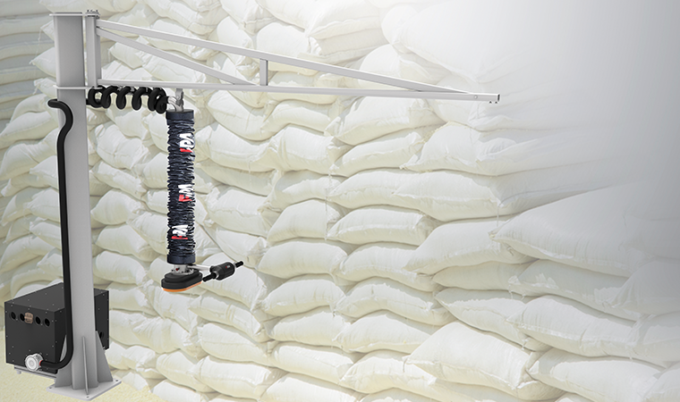 Vacuum tube lifting - Column mounted jib cranes